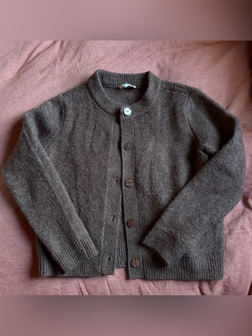 Women’s Brown Button-Front Knit Cardigan